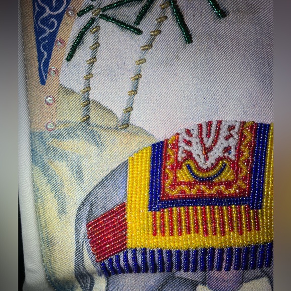 Vintage unused beaded elephant tote bamboo handles - Picture 2 of 9